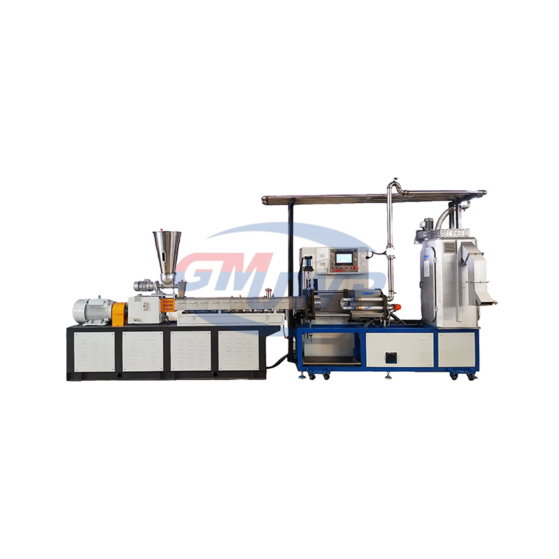 How can an underwater pelletizing verification machine effectively cool high-temperature extruded material and prevent pellets from clumping?